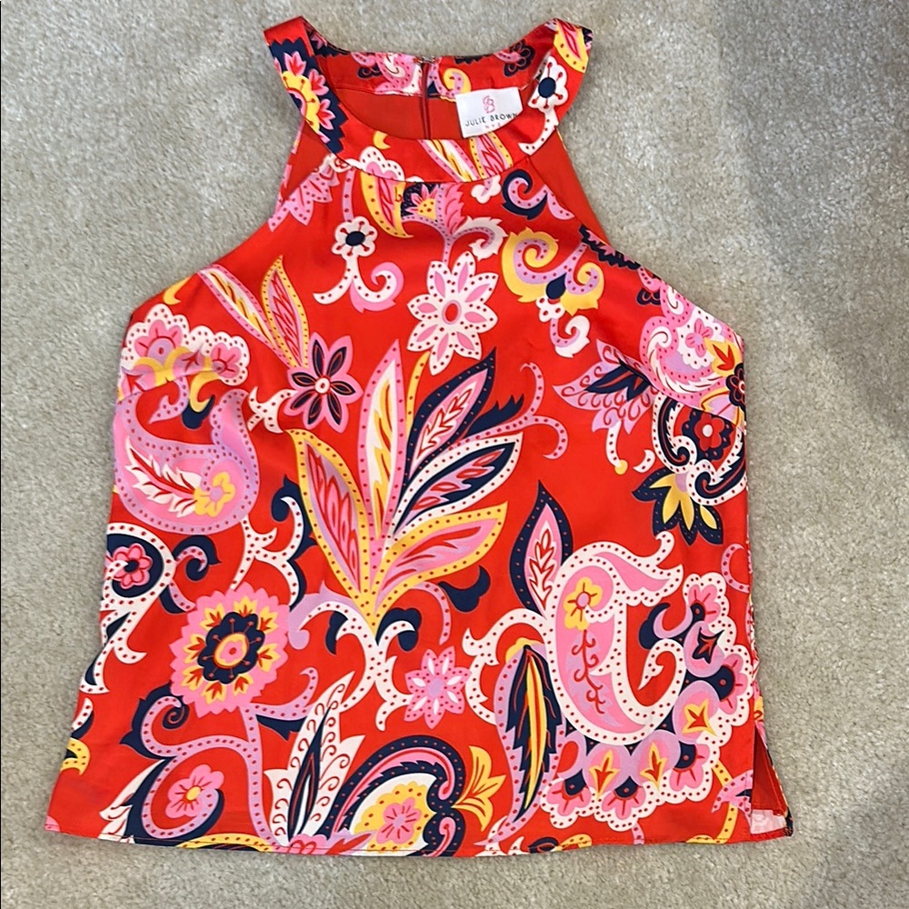 JB by Julie Brown Red Graphic Tank Top